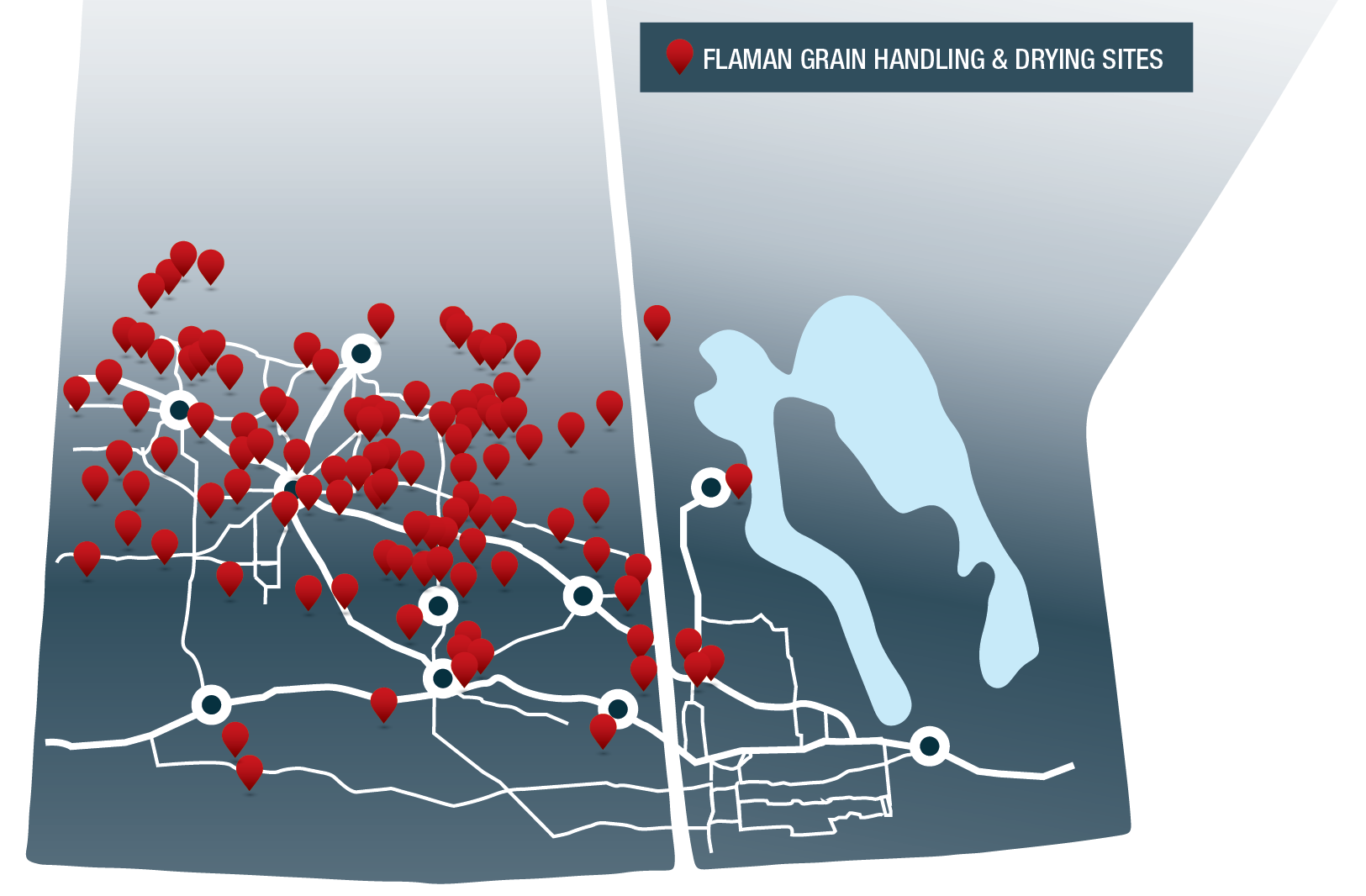 Map of Flaman Grain Handling sites
